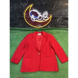 Fundamental Things Red Wool‎ Suit Jacket Blazer Suit Jackets Petites Sz 10